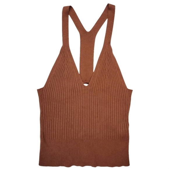 Abercrombie & Fitch Womens Brown Sweater V-Neck Tank Size Xl - Picture 3 of 11
